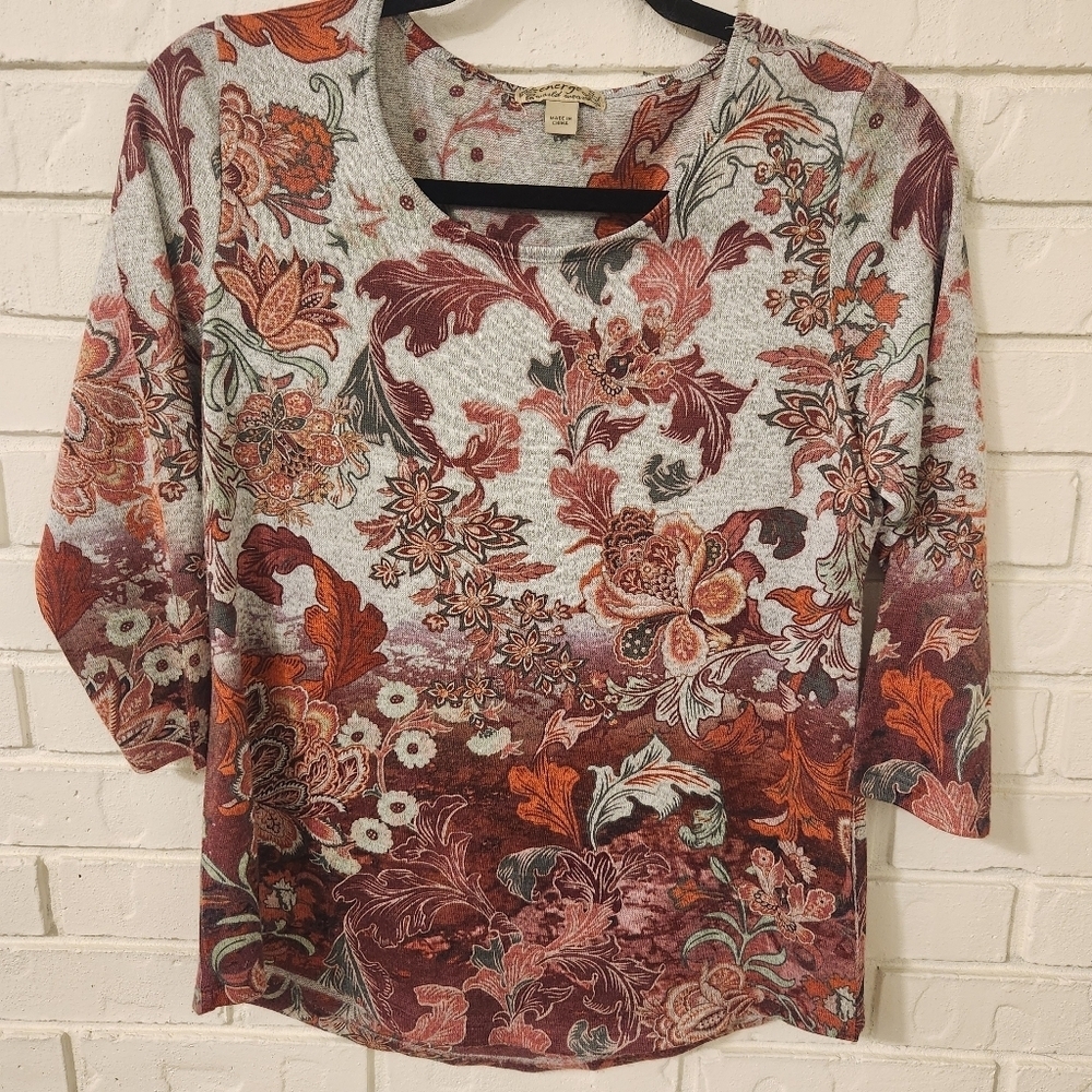 Energe Floral Patterned Women's Top Small
